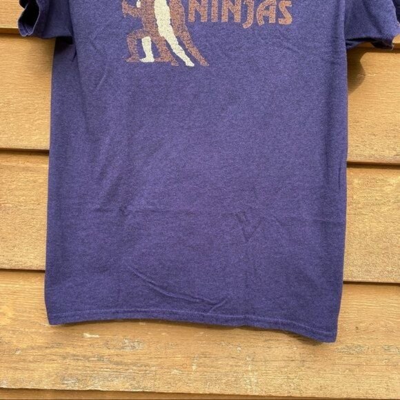 Gildan Strictly for my Ninjas Funny Graphic Tee Blue T- Shirt Size S - Picture 7 of 10